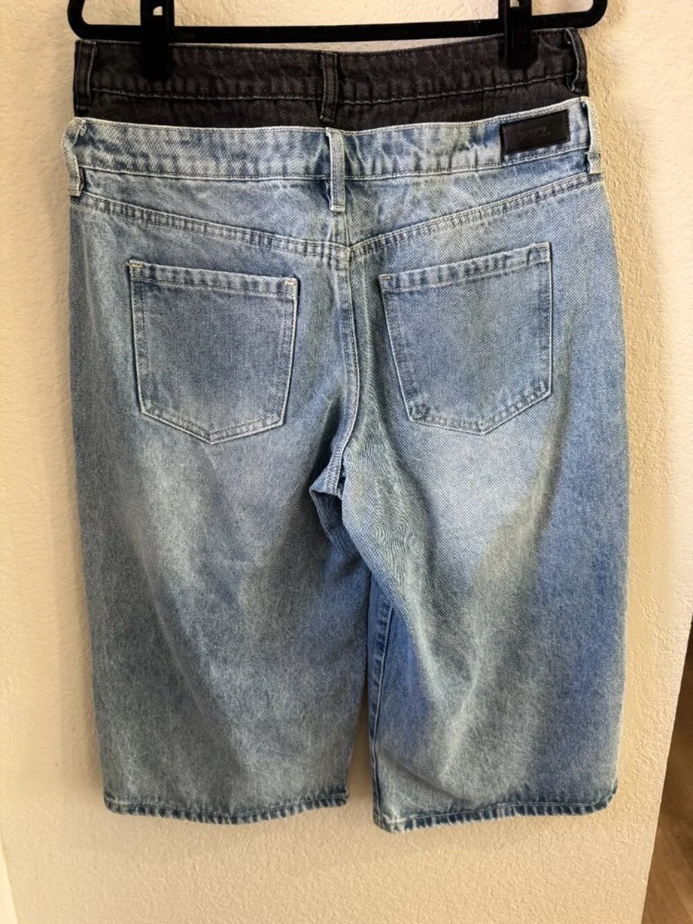 PTCL Long Denim Shorts with Two Contrasting (Black & Blue) Waistbands - Size 29